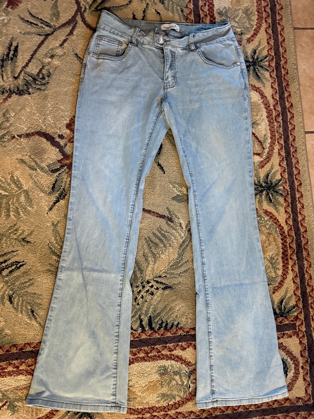 Low Waisted Light Blue Flare Jeans